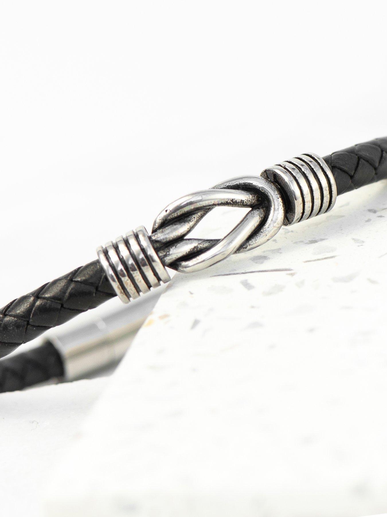 Image 4 of 5 of Treat Republic Personalised Mens Infinity Knot Leather Bracelet