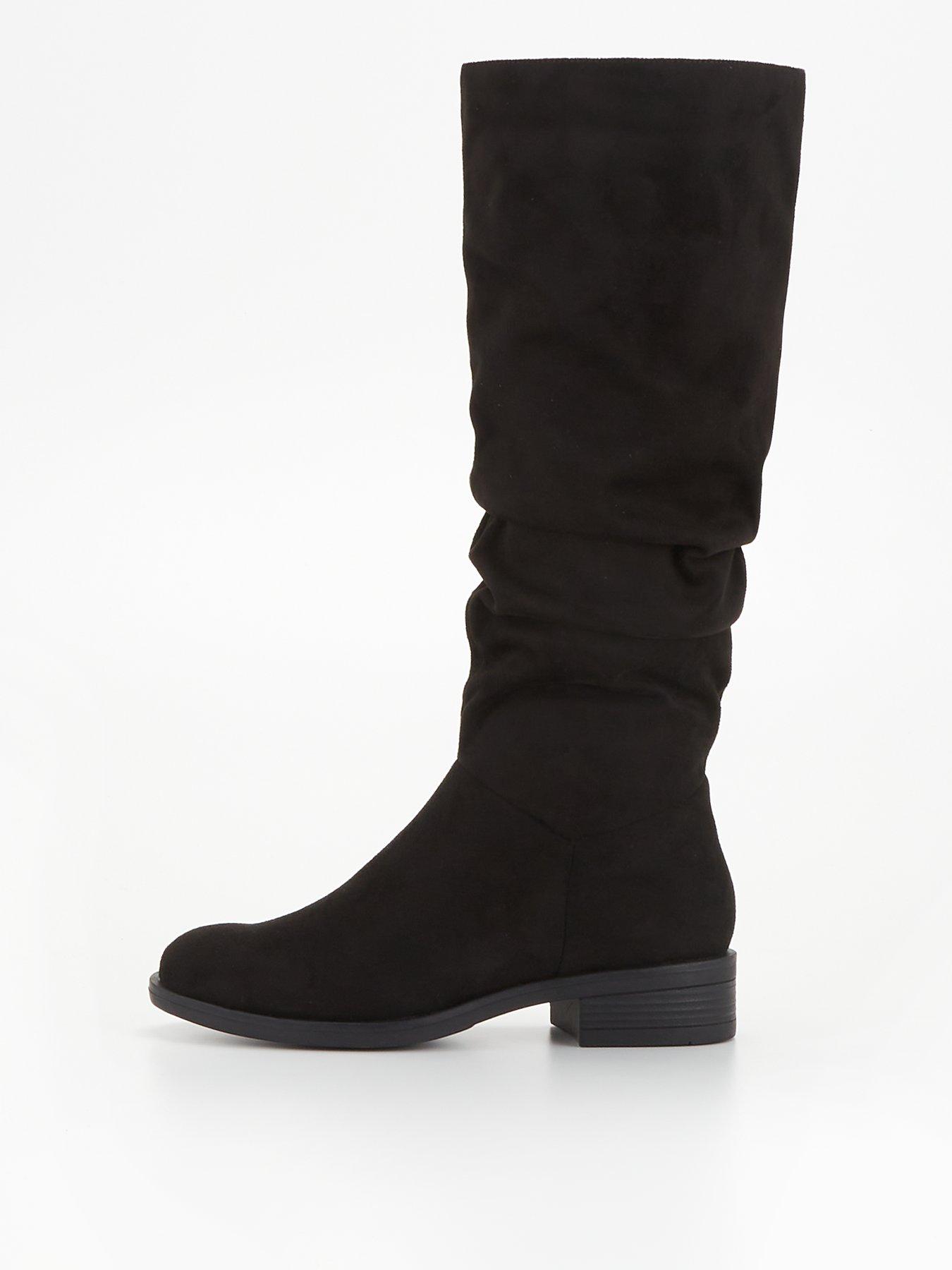 The Very Collection Comfort Slouch Knee Boot with Wider Fitting Calf - Black