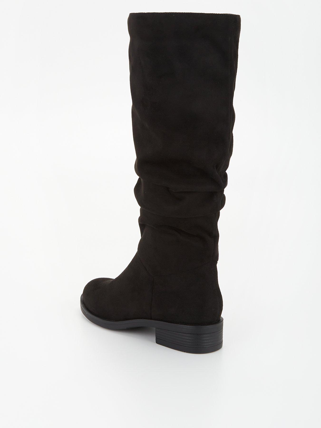 Image 2 of 5 of V by Very Comfort Slouch Knee Boot with Wider Fitting Calf - Black