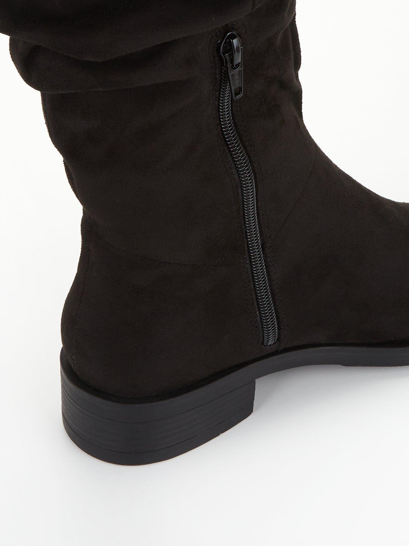 Image 5 of 5 of V by Very Comfort Slouch Knee Boot with Wider Fitting Calf - Black