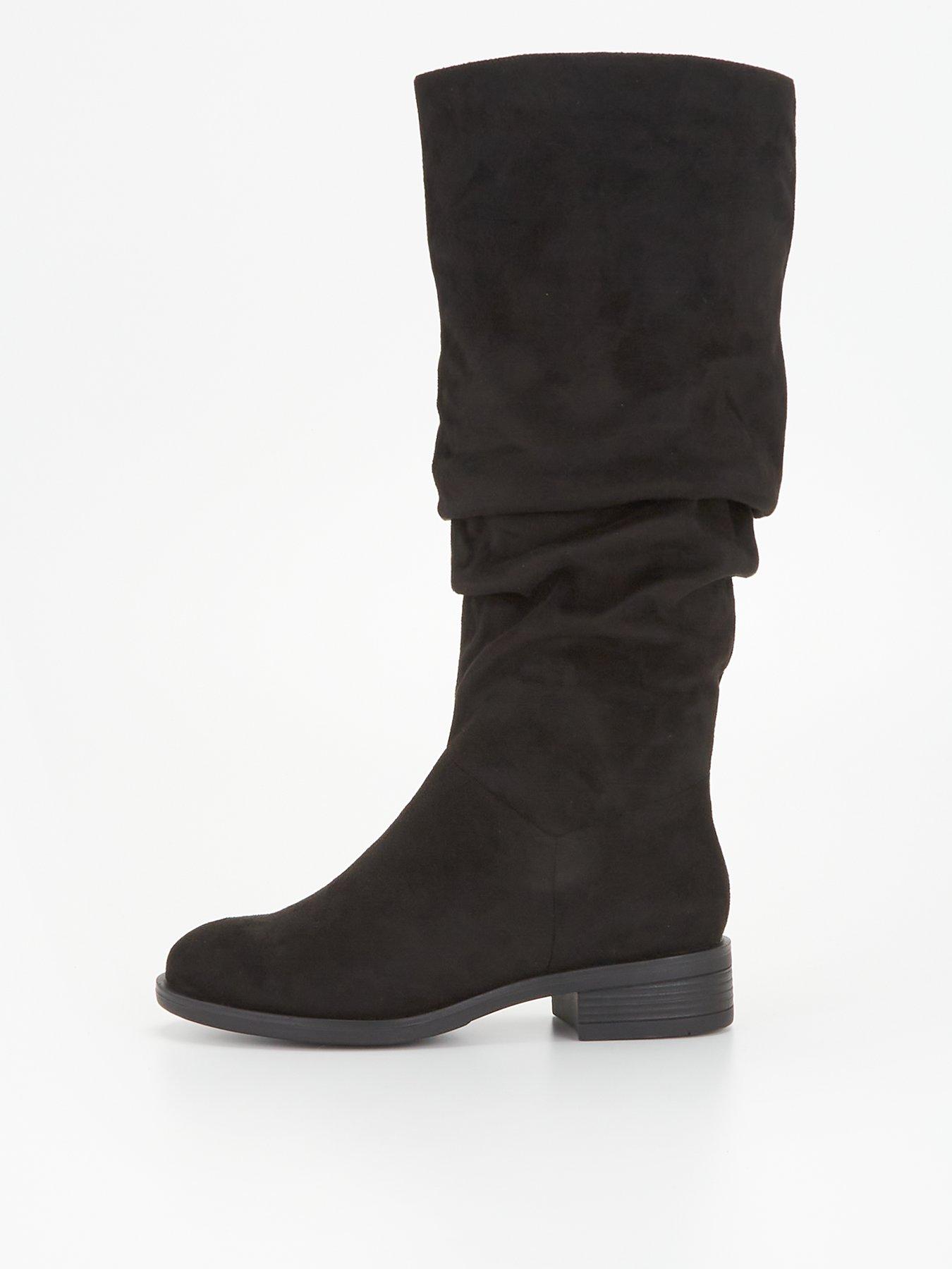 front image of everyday-wide-fit-comfort-slouch-knee-boot-with-wider-fitting-calf-black