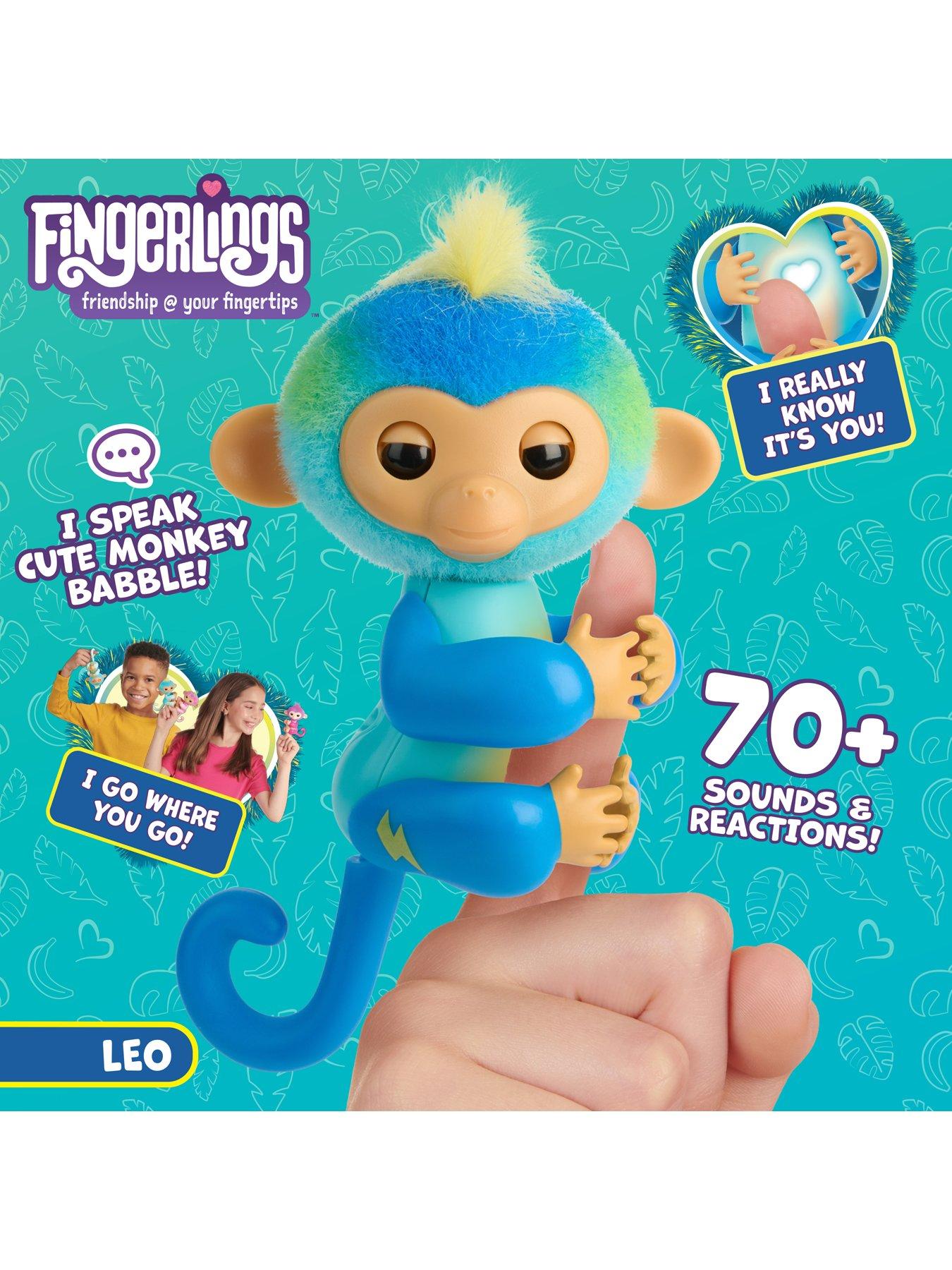 Fingerlings 2023 New Interactive Baby Monkey Reacts to Touch – 70+ Sounds &  Reactions – Harmony (Pink)