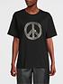  image of m05ch1n0-jeans-crystal-peace-sign-t-shirt-black