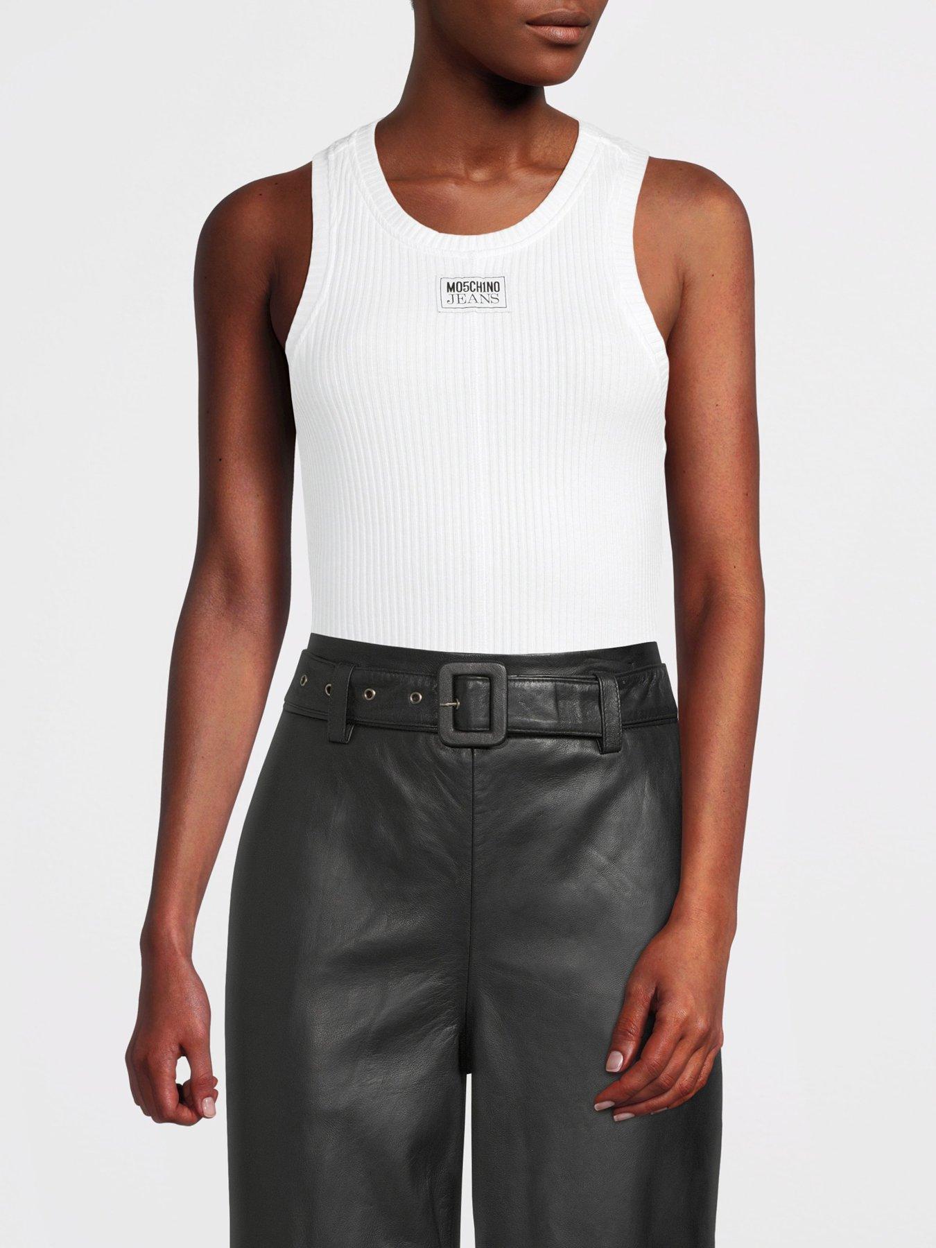 m05ch1n0-jeans-ribbed-logo-vest-fantasy-print-white