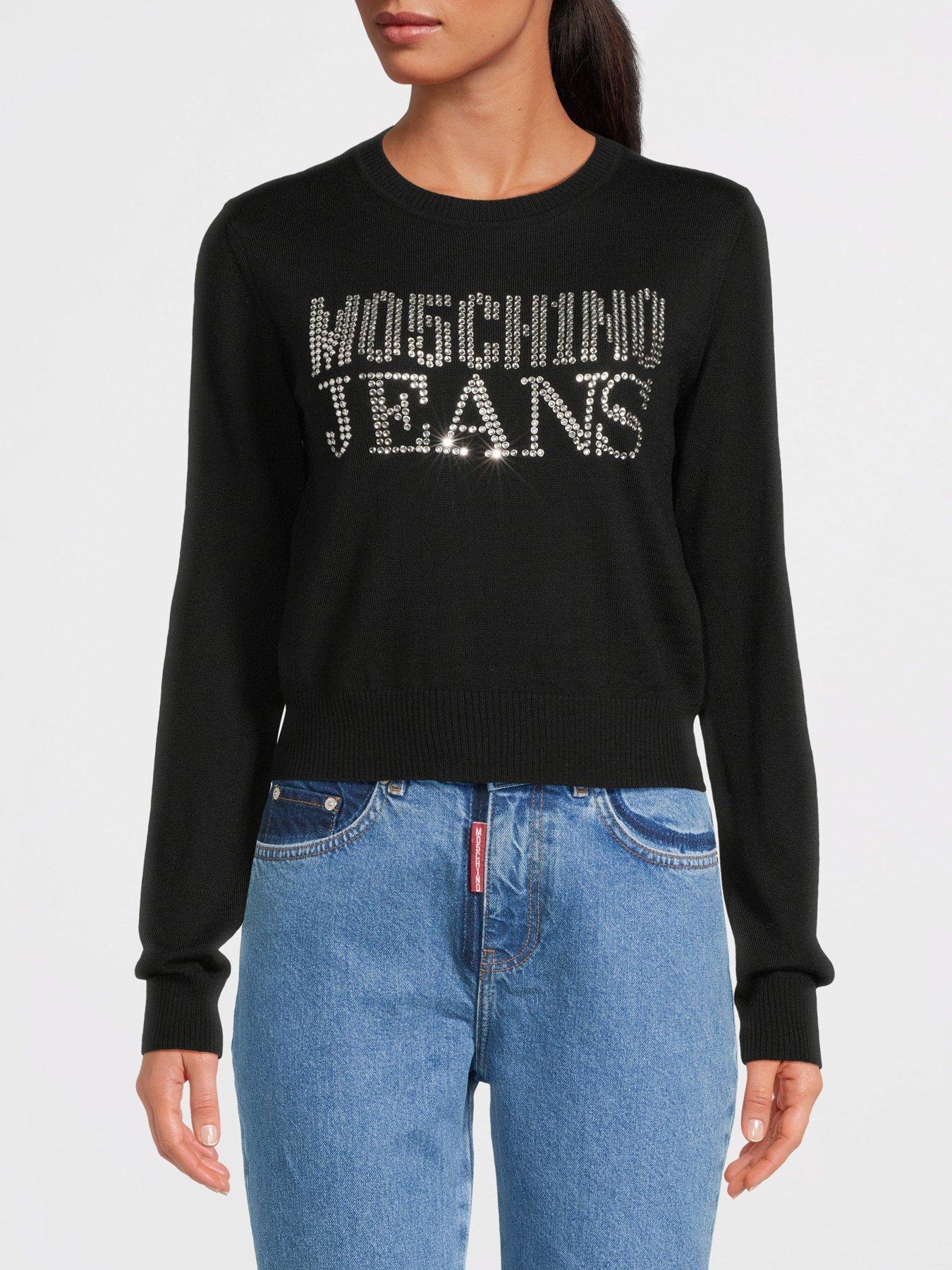 m05ch1n0-jeans-crystal-logo-jumper-black