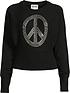  image of m05ch1n0-jeans-crystal-peace-sign-jumper-black