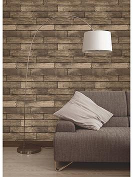 Product photograph of Fine Decor Distinctive Wooden Plank Gold Wallpaper from very.co.uk
