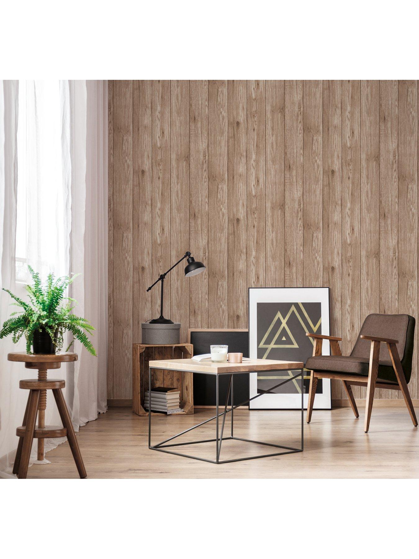 Product photograph of Fine D Cor Urban Walls Lumber Wood Natural from very.co.uk