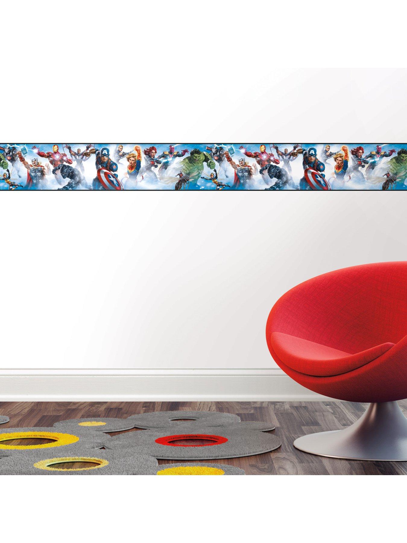 Product photograph of Fine D Cor Avengers Gallery Peel And Stick Wall Decal Border from very.co.uk