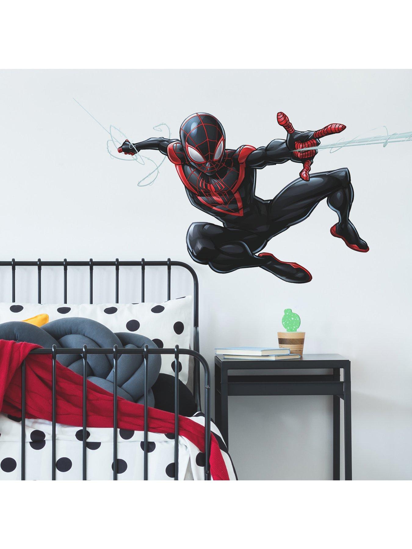 Product photograph of Fine D Cor Spider-man Miles Morales Peel And Stick Wall Sticker Set from very.co.uk
