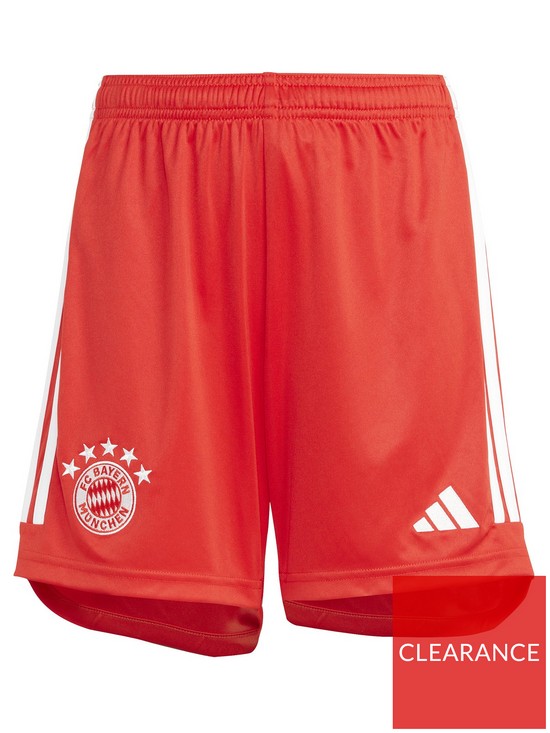 front image of adidas-bayern-junior-2324-home-stadium-shorts-red