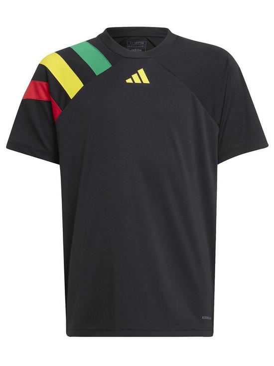 front image of adidas-junior-fortore-23-tee-black