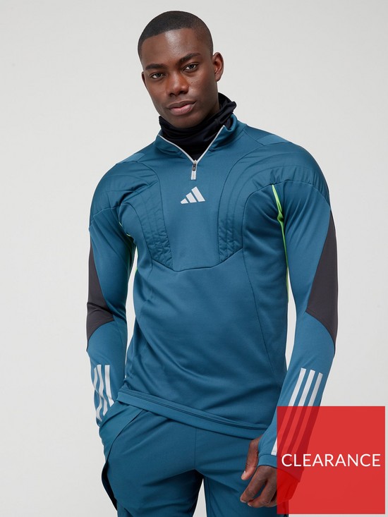 front image of adidas-tiro-23-winterized-top-green