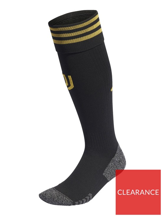 front image of adidas-juventus-2324-home-stadium-socks-black