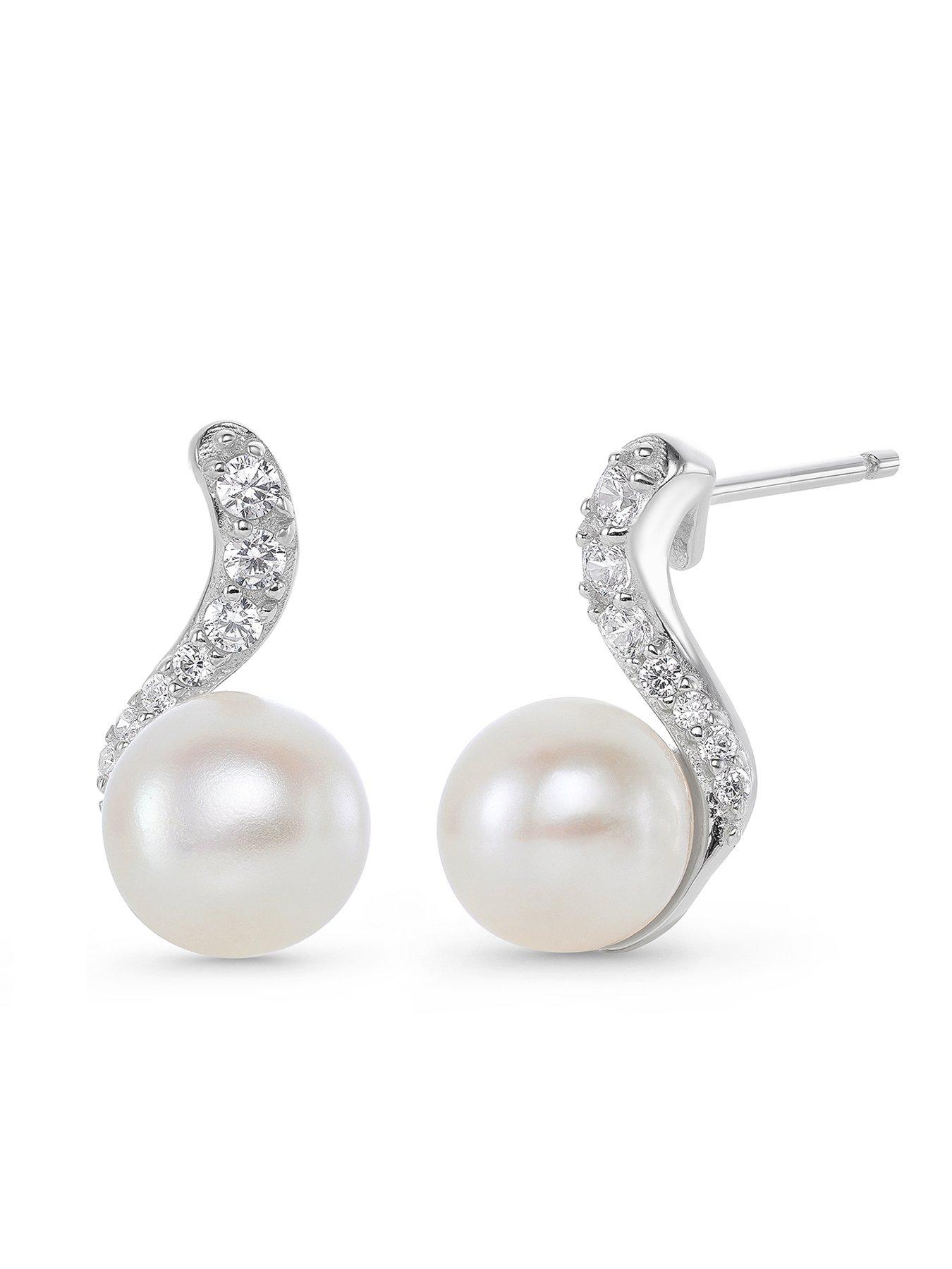 Beaverbrooks Silver Cubic Zirconia Freshwater Cultured Pearl
