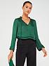  image of v-by-very-long-sleeve-tie-neck-pleated-blouse-green
