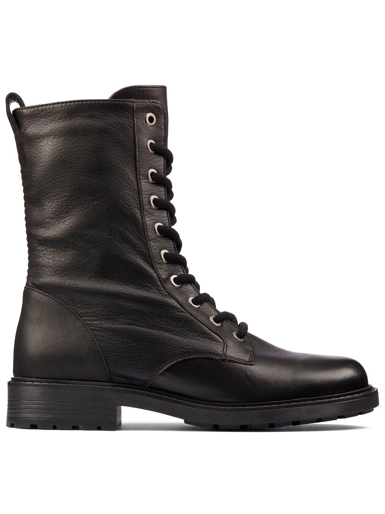 Clarks Orinoco2 Style Wide Fit Boots - Black Leather | very.co.uk