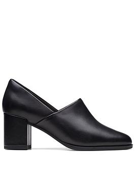 clarks freva55 lily shoes - black leather