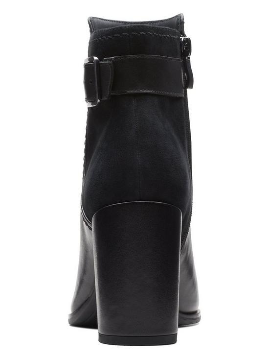 stillFront image of clarks-freva85-buckle-boots-black-leather