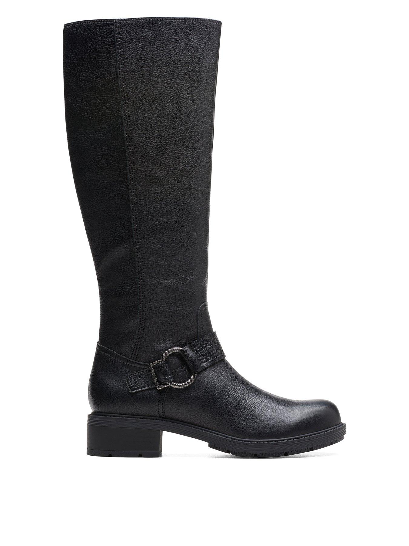 Clarks knee shop high boots sale