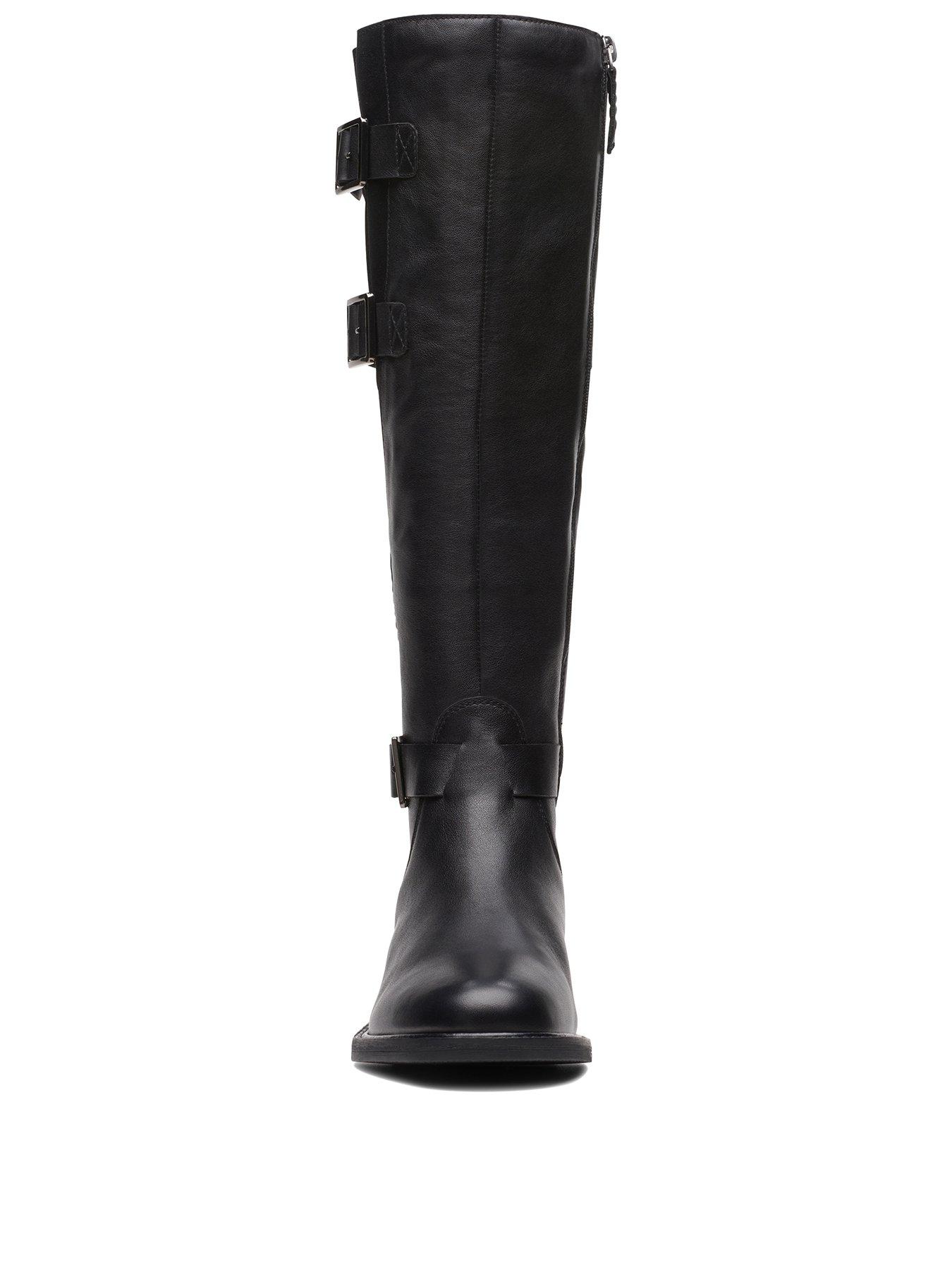 Clarks black cheap riding boots