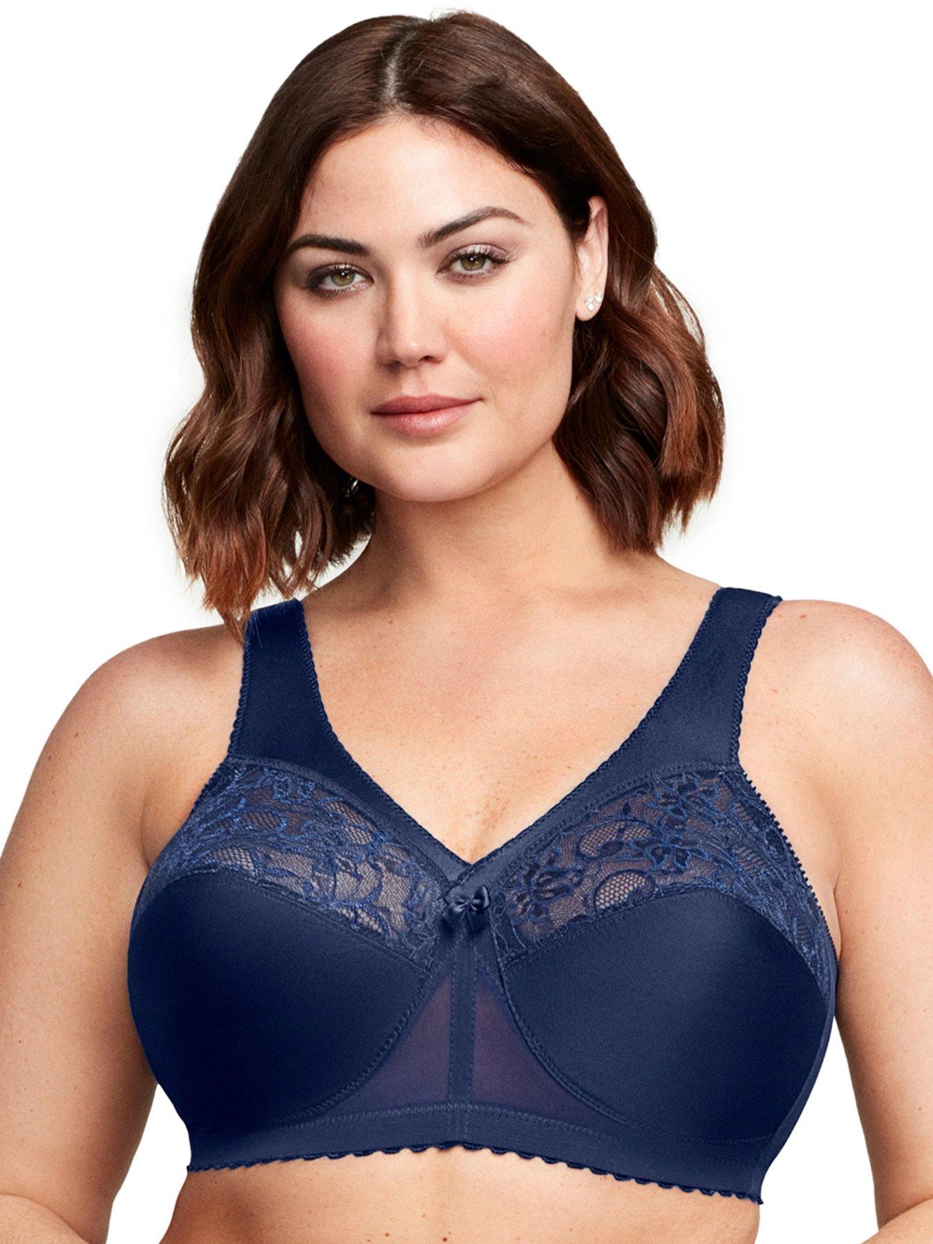 Image 1 of 5 of Glamorise Magiclift Non Wire Original Support Bra - Navy