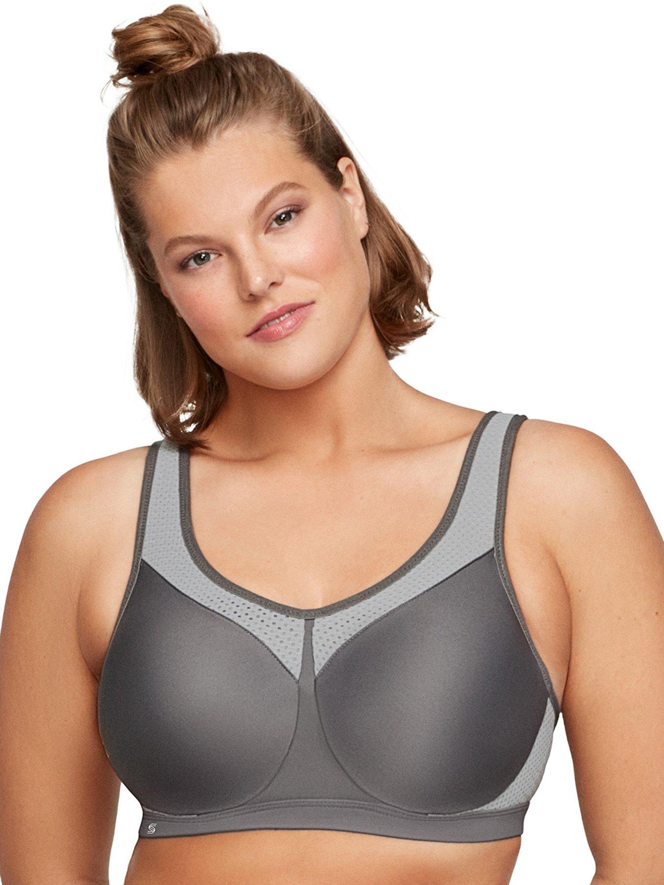 Women's Glamorise 9066 Underwire High Impact Sports Bra (Grey 44D) 