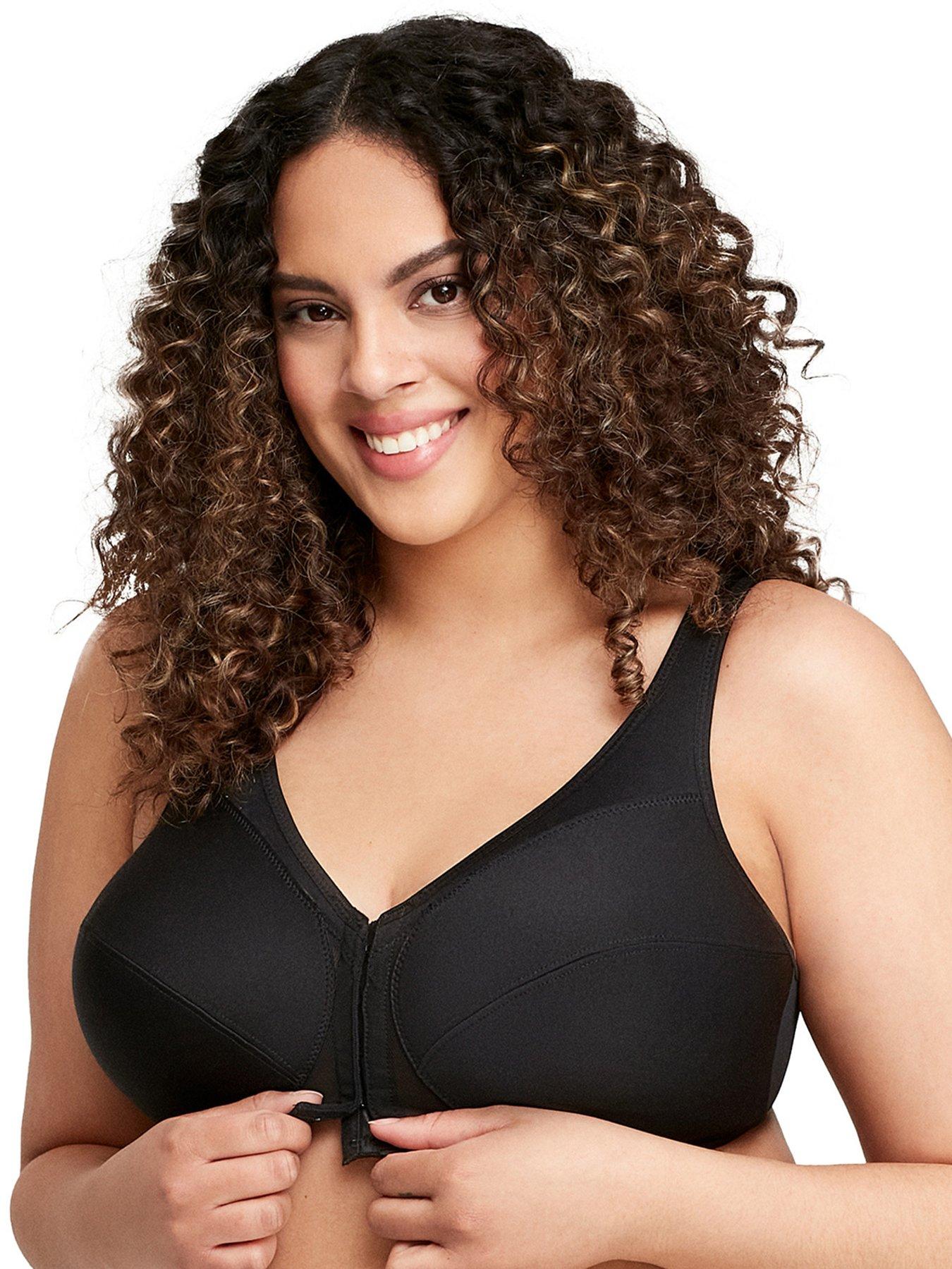 Image 1 of 6 of Glamorise Front Close Posture Back Bra - Black
