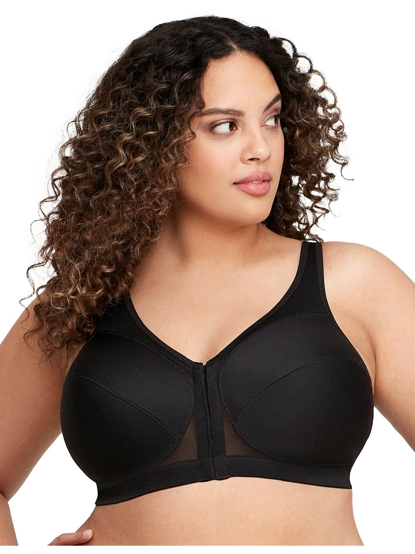 Image 3 of 6 of Glamorise Front Close Posture Back Bra - Black
