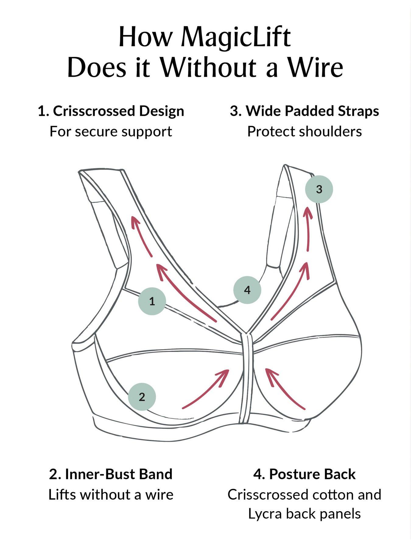 Image 5 of 6 of Glamorise Front Close Posture Back Bra - Black