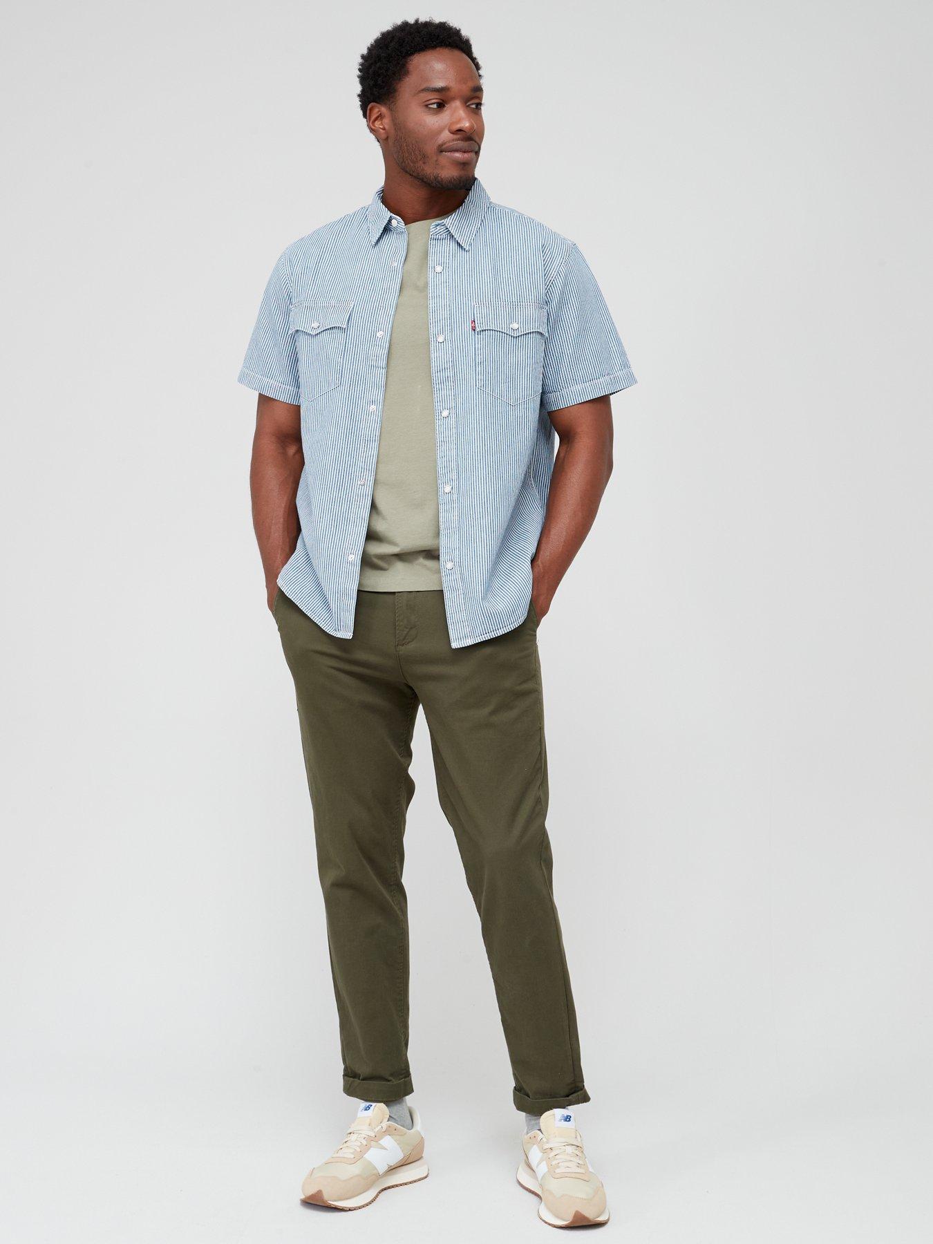 Short Sleeve Relaxed Fit Western Shirt - Light Wash