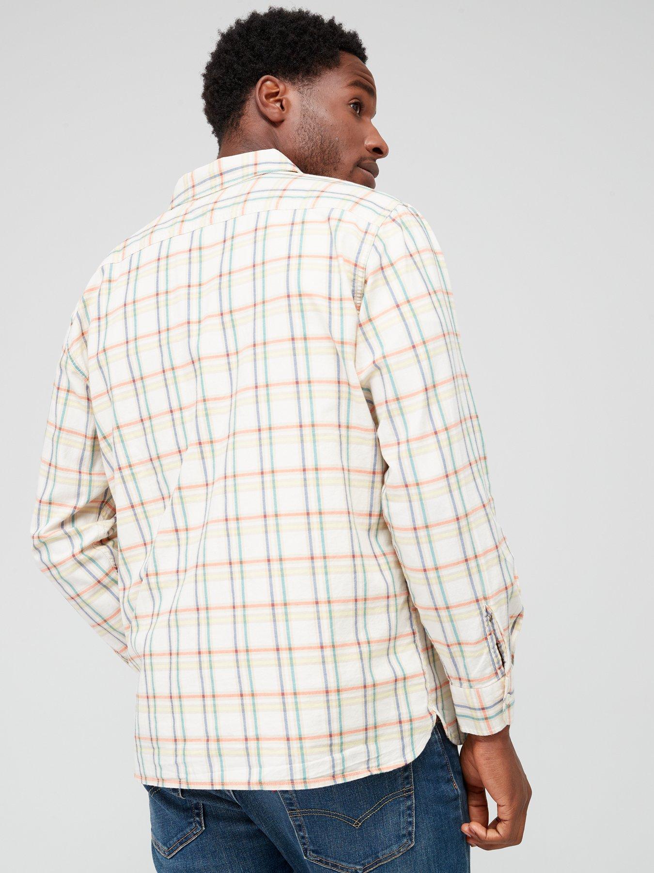 Levi's Classic Worker Checked Shirt - White | very.co.uk