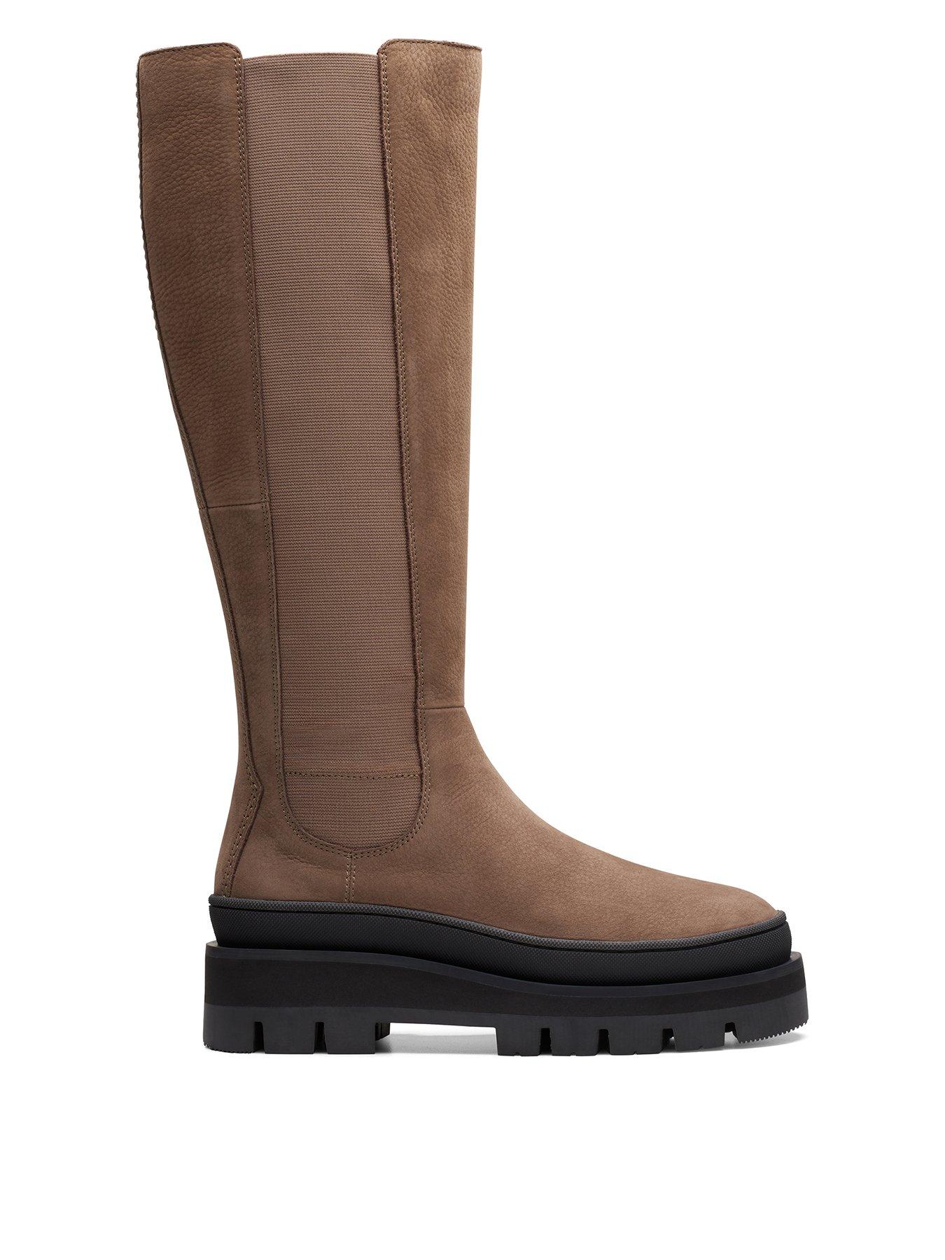 Clarks Orianna2 Hi Knee High Boots Pebble Nubuck very