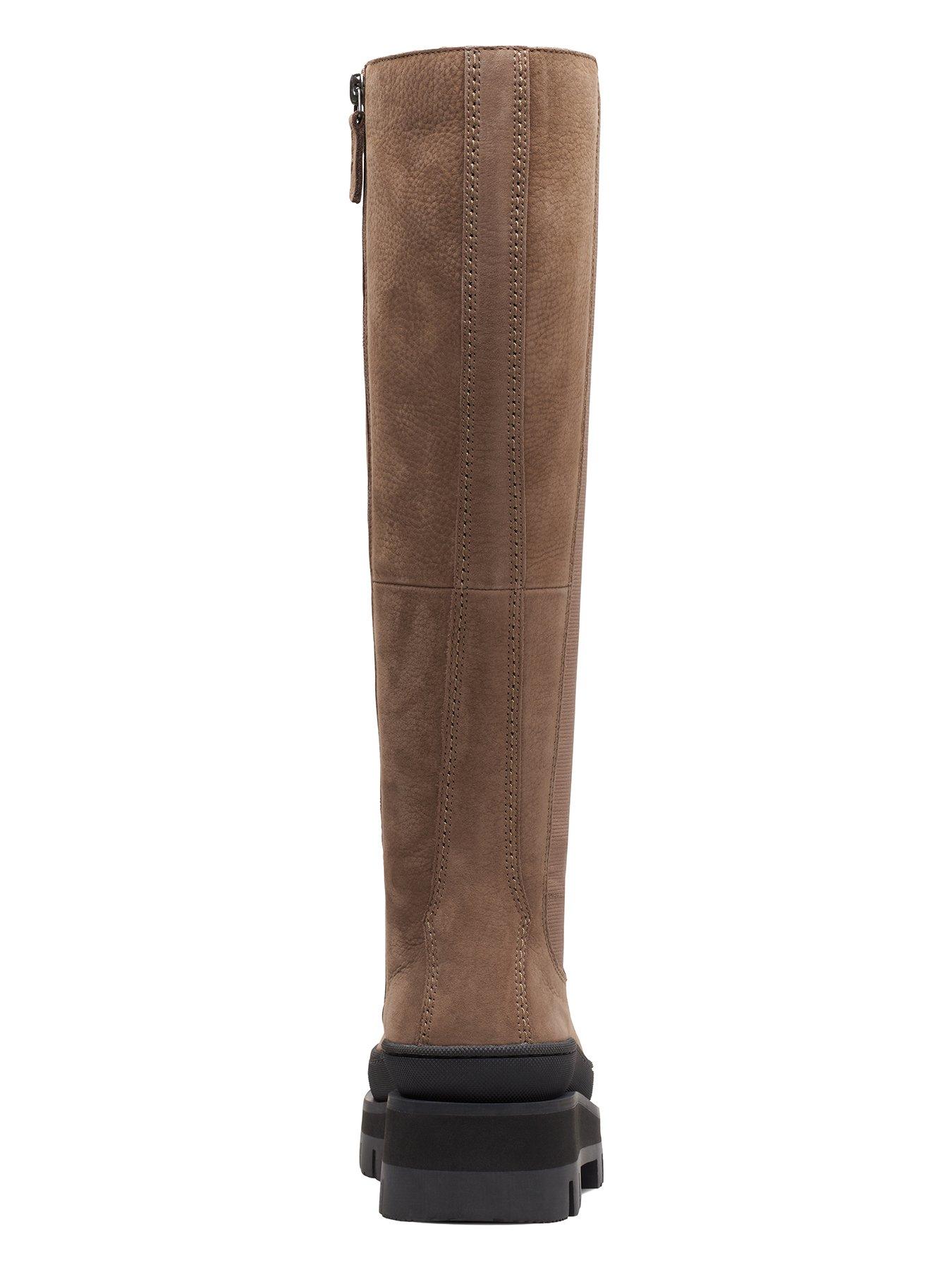 Clarks suede on sale knee high boots