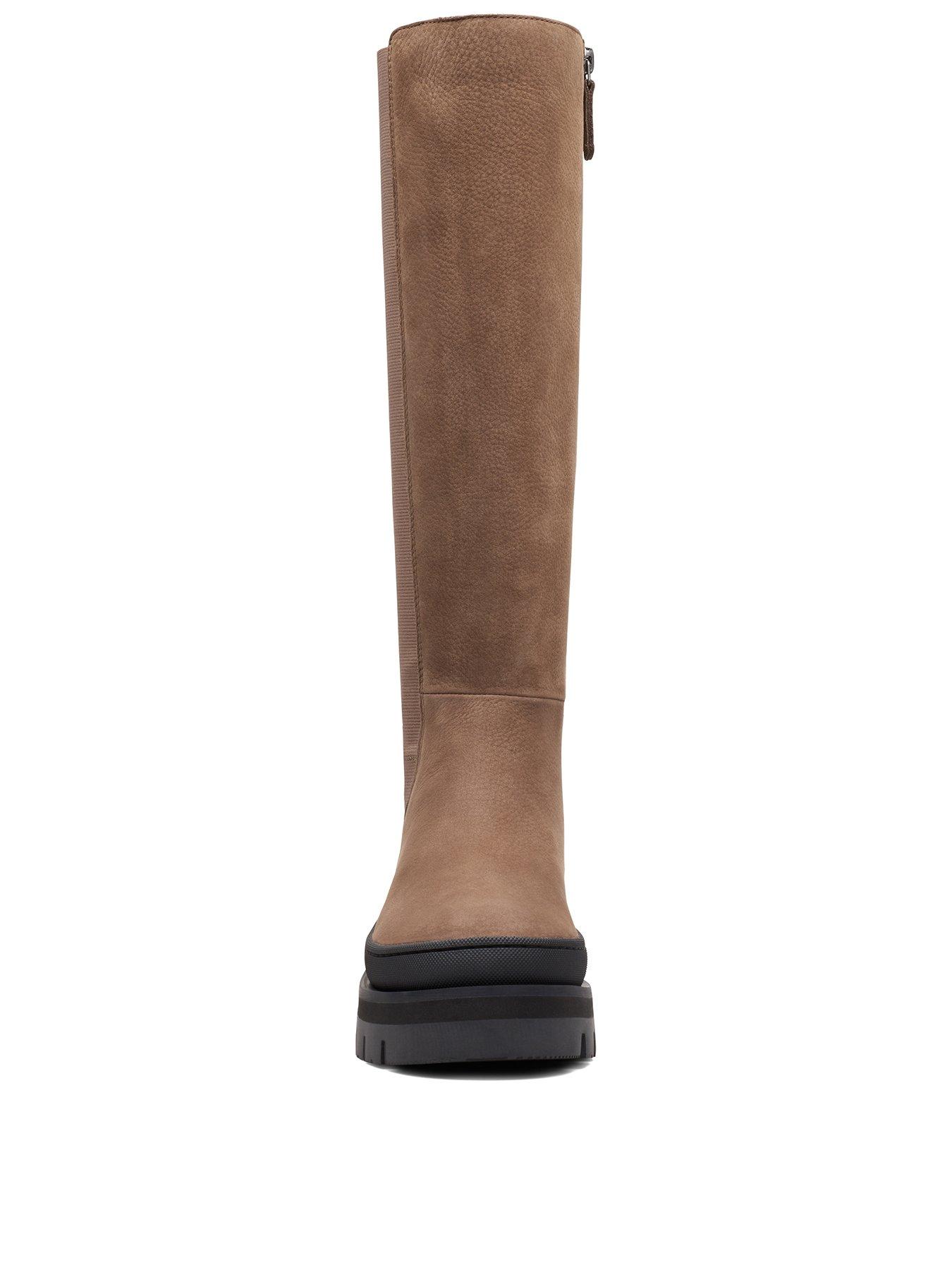 Clarks knee high boots brown hotsell