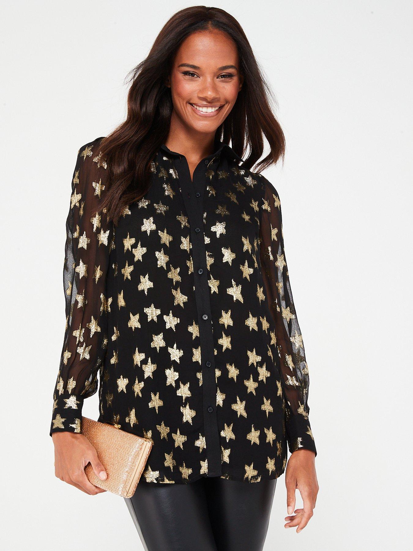 Black sheer top with stars online