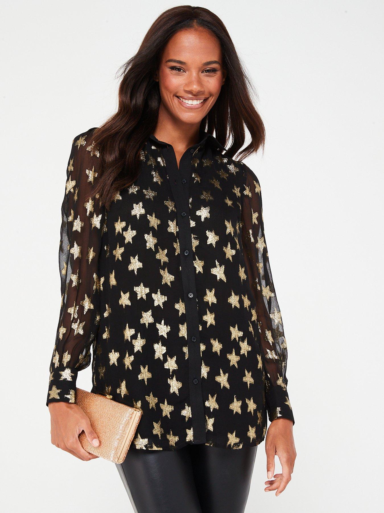 Black sheer top with stars online