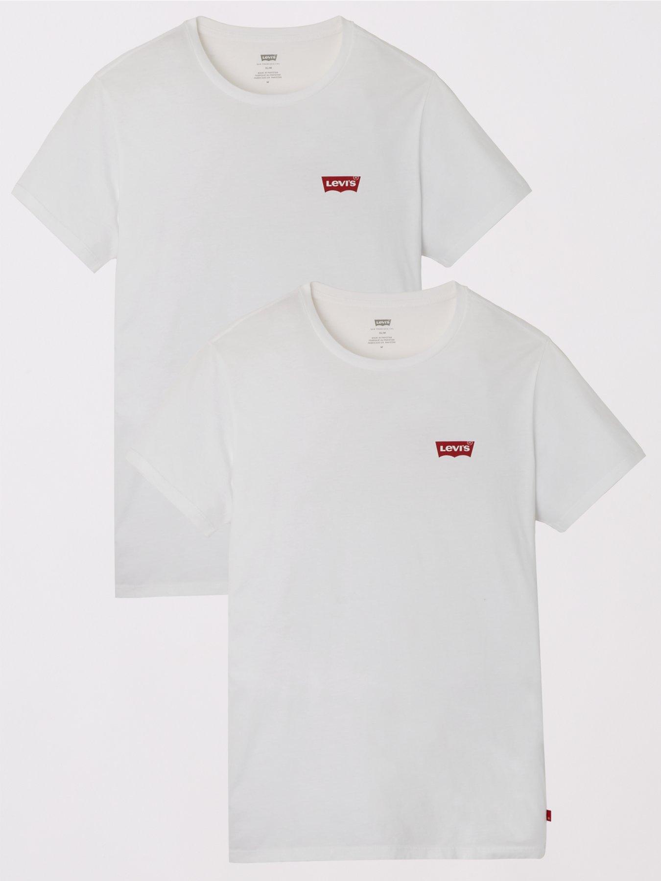 2 Pack Crew Neck Graphic T Shirt White