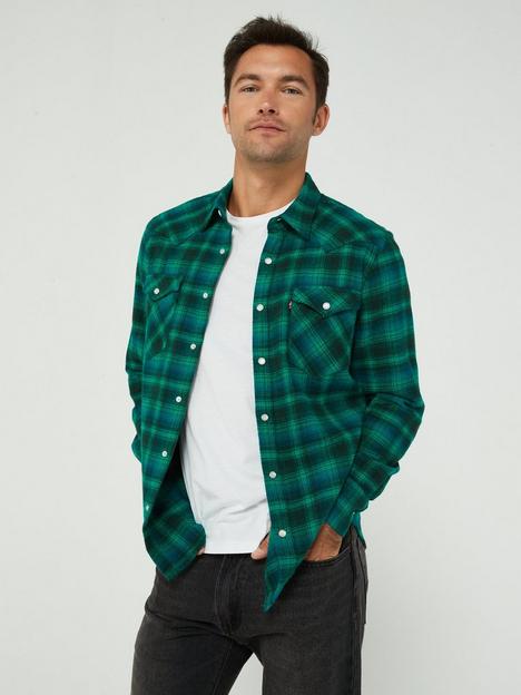 levis-barstow-western-standard-checked-shirt-green