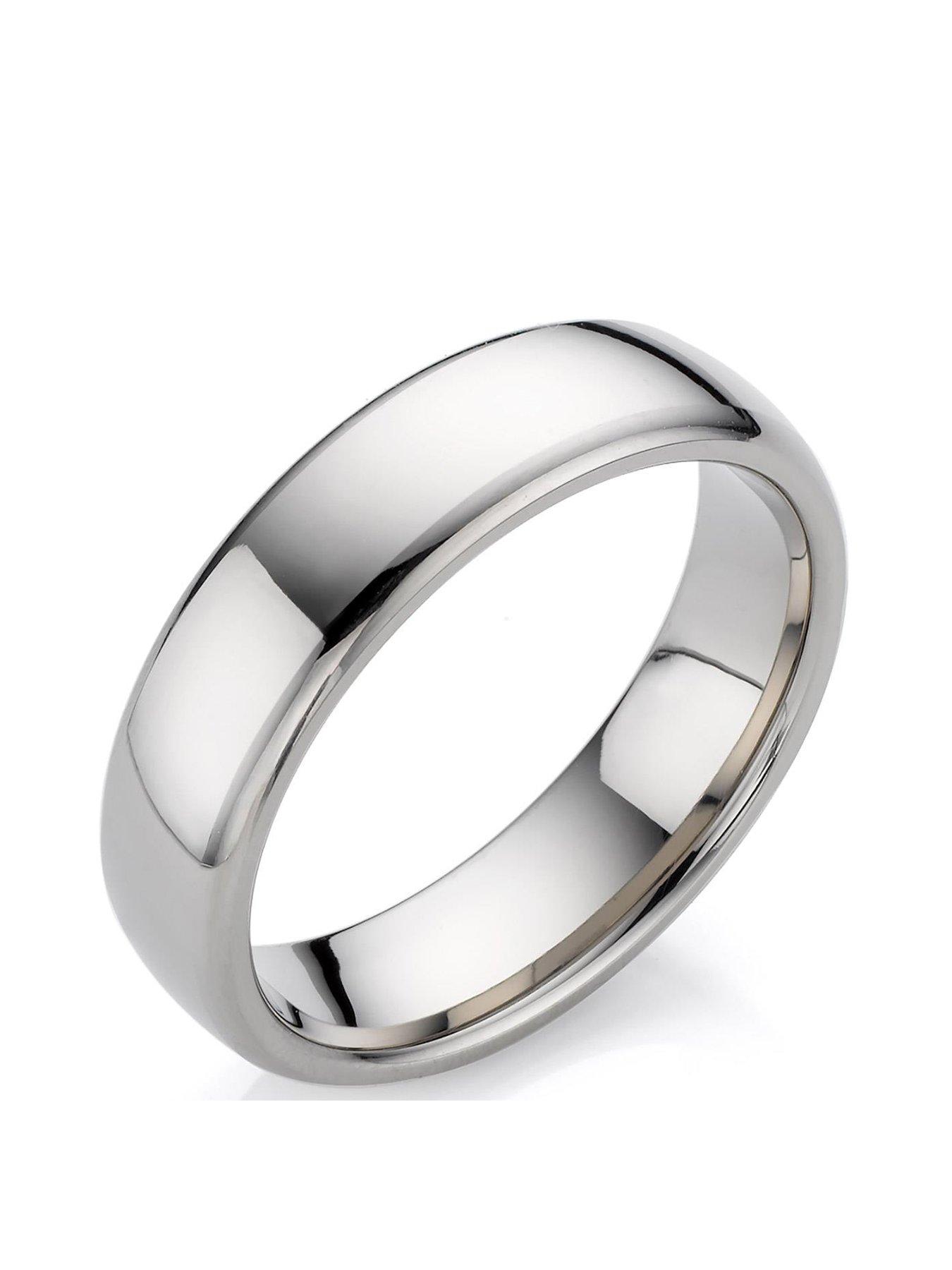 Beaverbrooks Men's Polished Titanium Ring very.co.uk