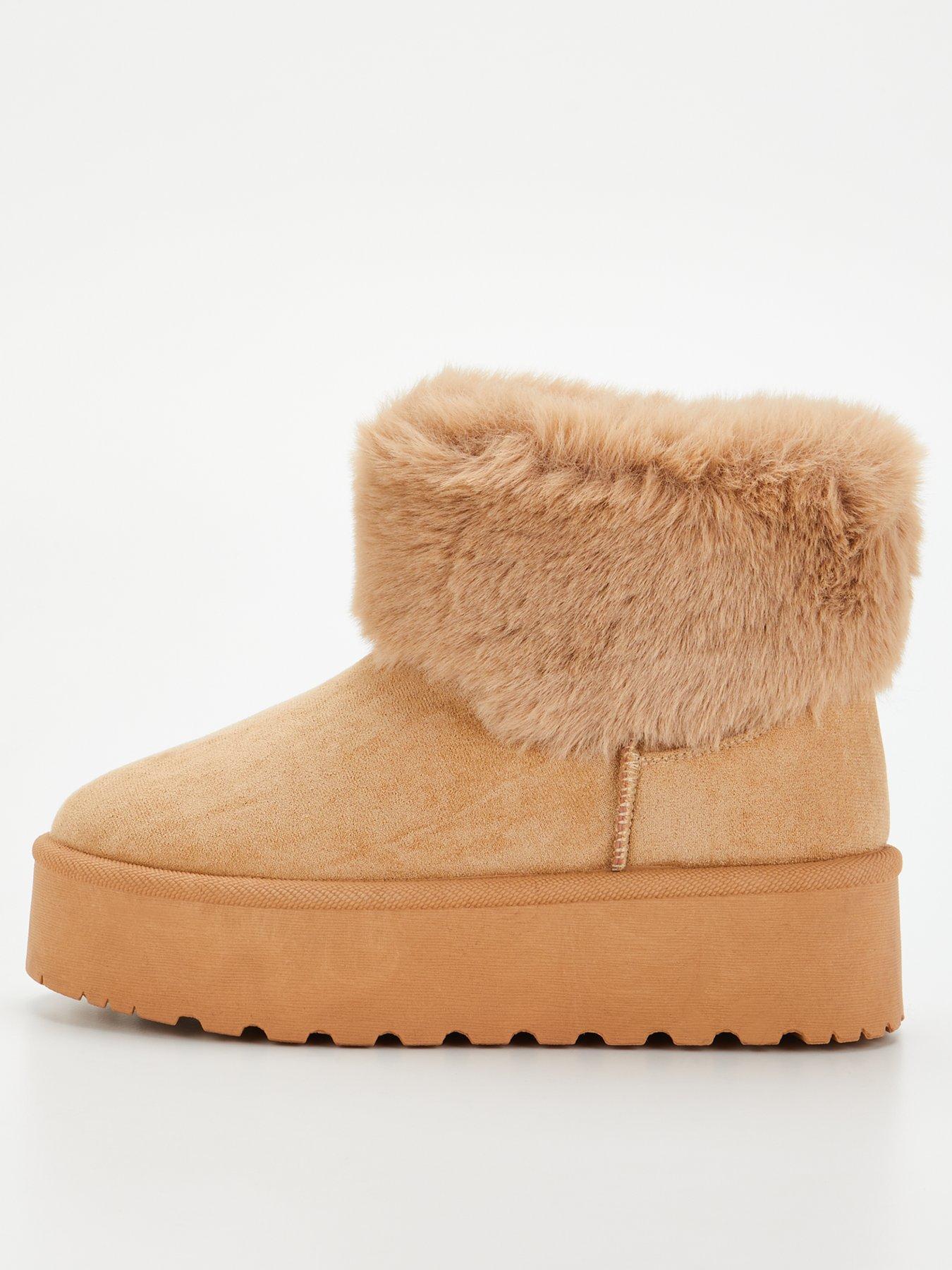 Faux fur 2024 womens boots