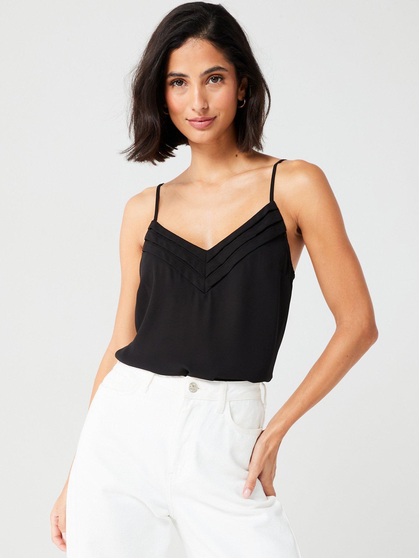 V by Very Pleated Trim Cami - Black