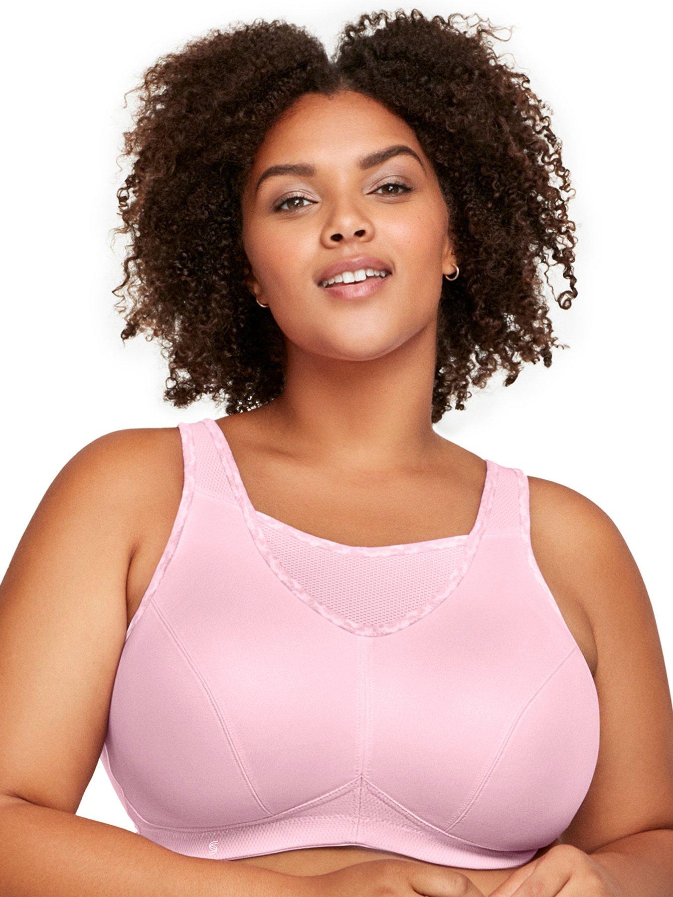 Image of Glamorise Custom Control Camo Trim Sports Bra - Pink