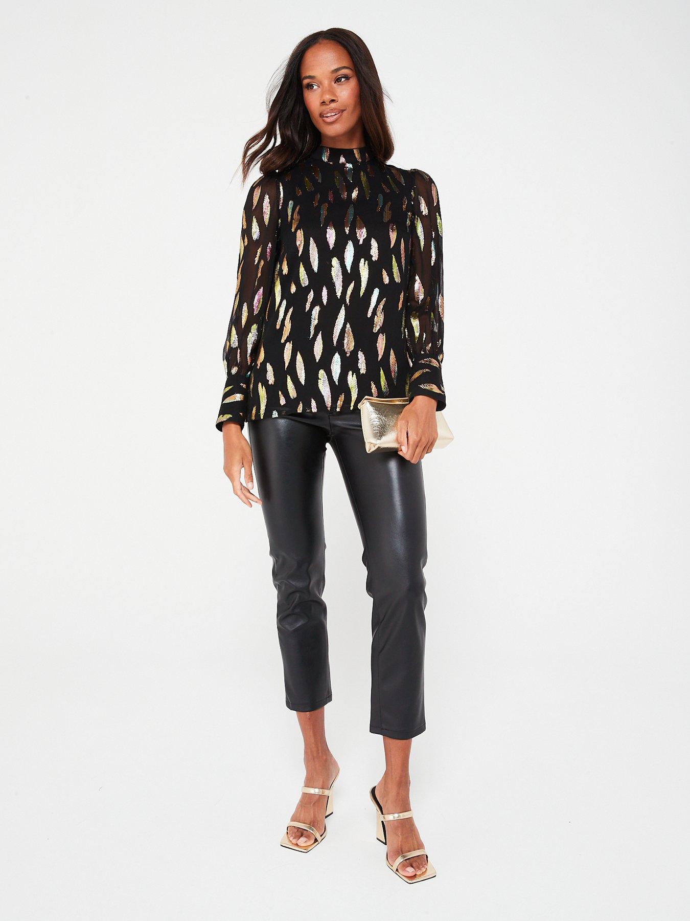 V by Very Long Sleeve Multi Jacquard Blouse | Very.co.uk