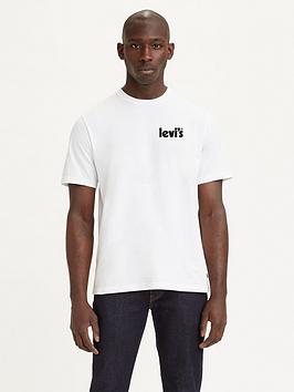 levi's short sleeve relaxed fit t-shirt - white, white, size l, men