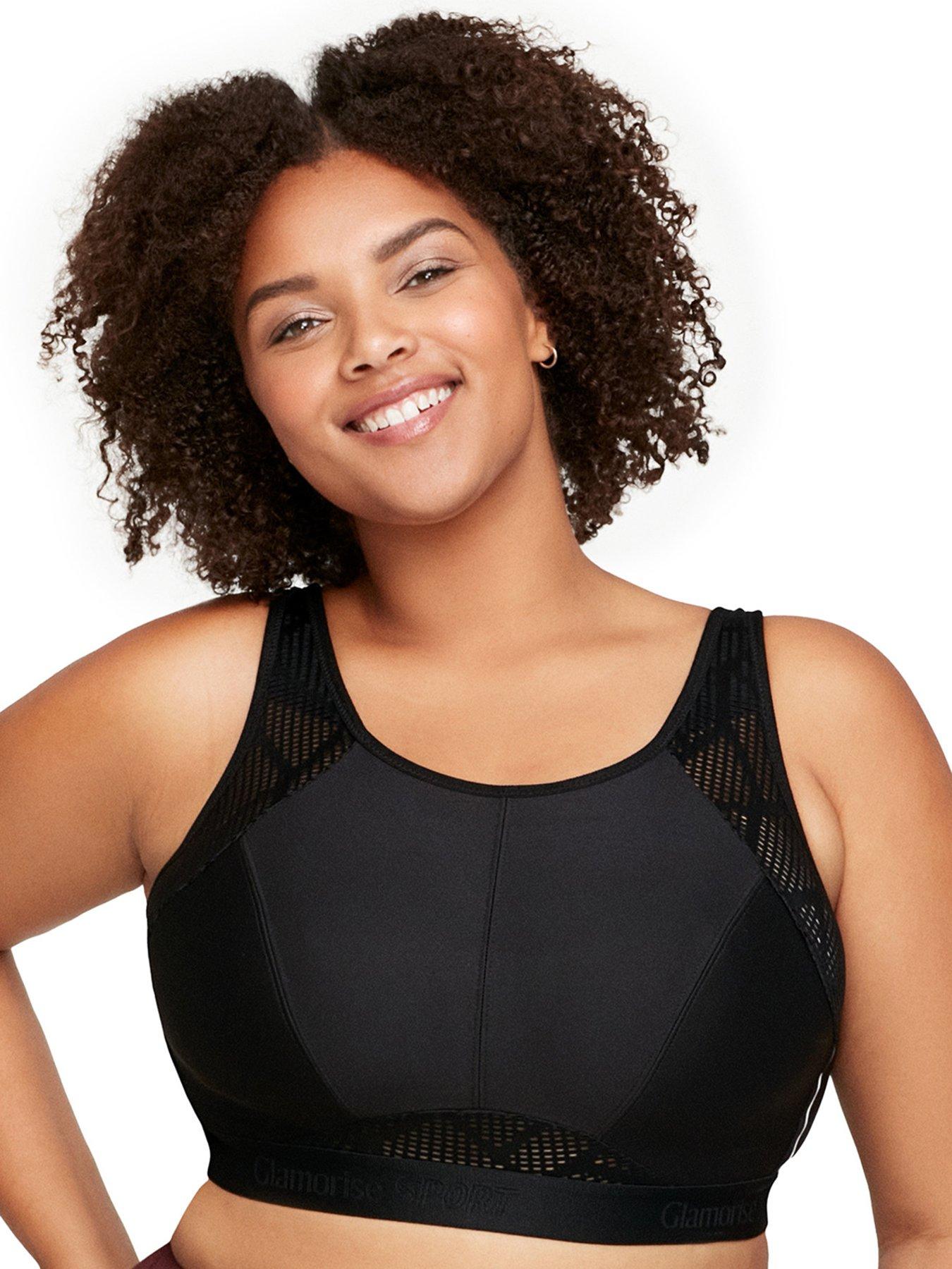 Image of Glamorise No Sweat Mesh Sports Bra - Black