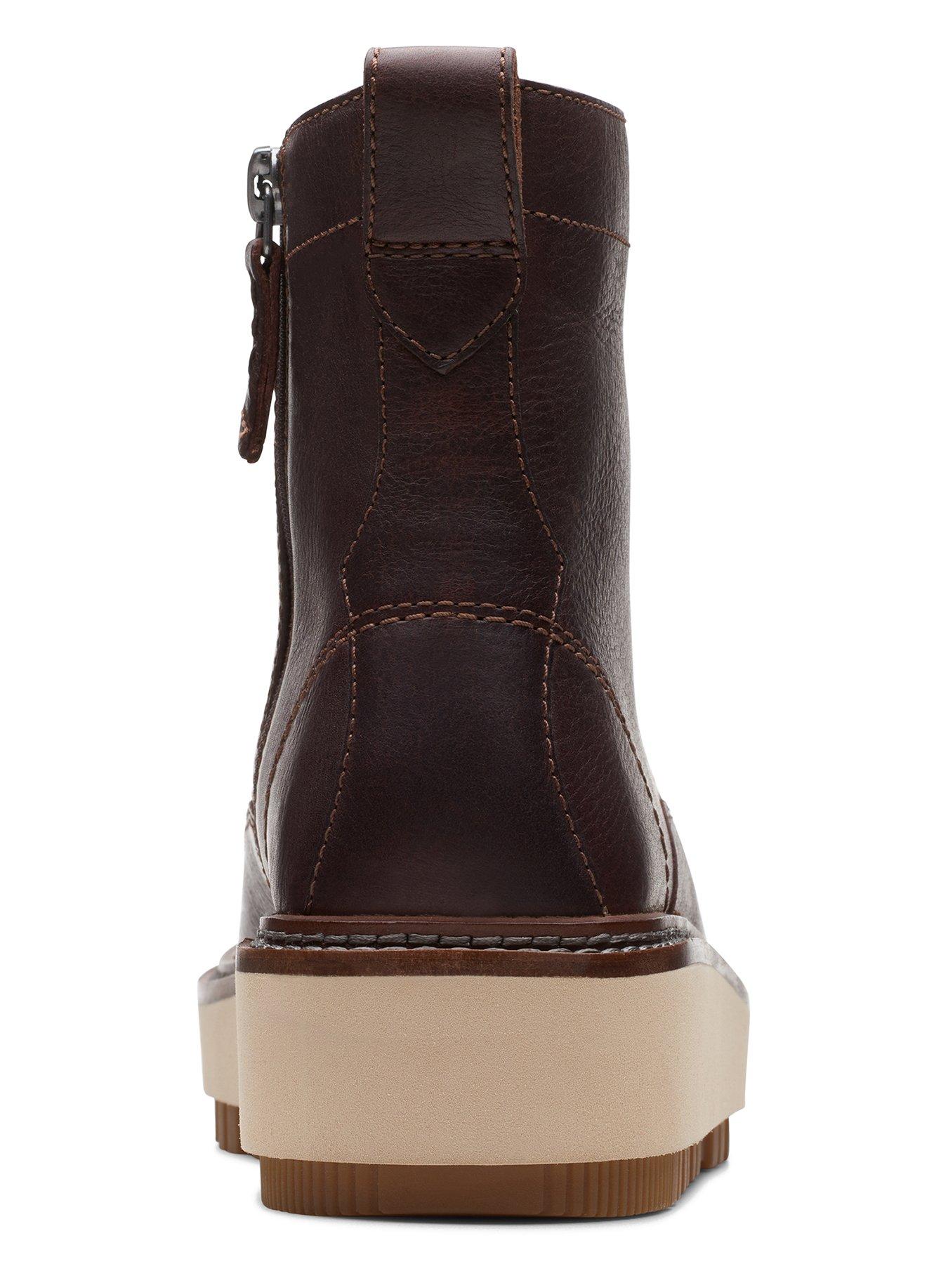 Clarks OriannaW Lace Boots - Dark Brown Lea | very.co.uk