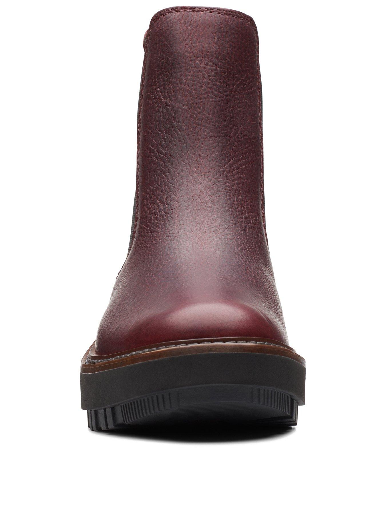 Clarks burgundy boots hotsell