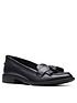  image of clarks-camzinangelica-wide-fit-shoes-black-leather