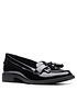 image of clarks-camzinangelica-wide-fit-shoes-black-pat-lea
